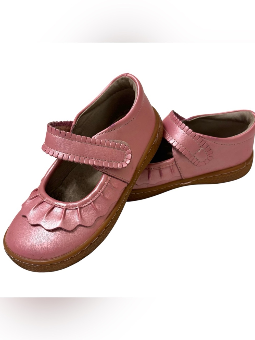 Livie & Luca Shimmer Pink Ruche Mary Jane shoes size 11 Little Girl